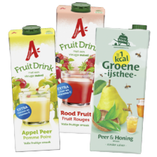 Appelsientje fruitdrank
rood fruit of appel peer
pak à 1 liter
of Van De Boom ijsthee
pakken à 1.5 liter